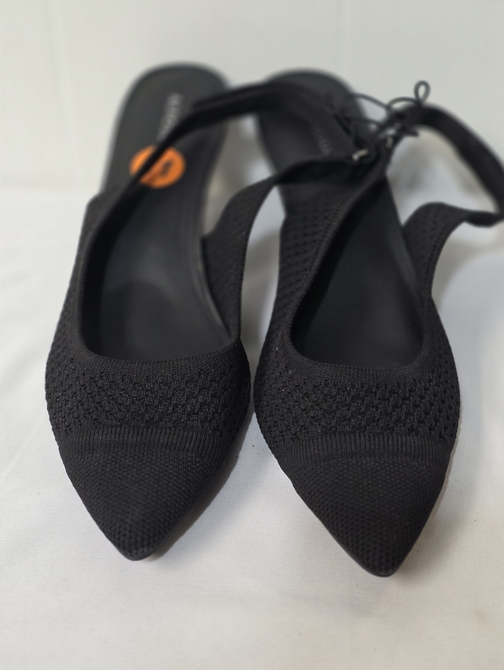 AEROSOLES Liviara Black Knit Slingback Pointed-Toe Heels Womens Size 11 - Picture 7 of 8